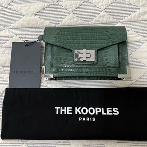 The Kooples EMERALD-GREEN CROCO-EFFECT EMILY BELT BAG
